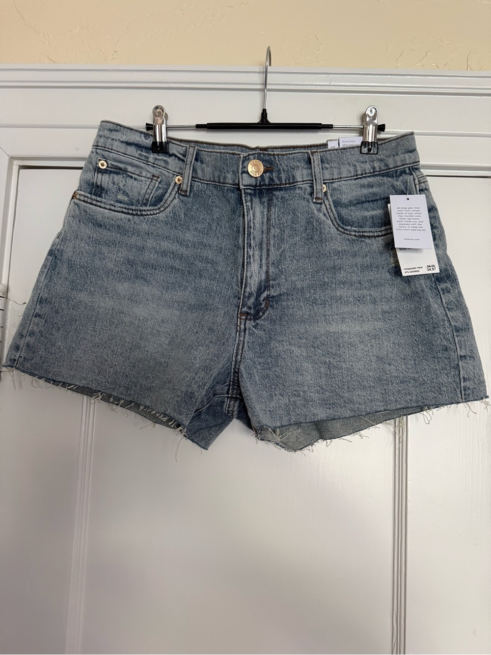 STS Blue Washed Light Blue High-Rise Denim Shorts